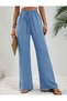 Women's Elastic Waist Comfortable Fit Aerobin Fabric Women's Trousers - 7