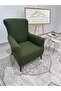 Lycra Stretch Elastic Flexible Square Pattern Armchair Single Person Denim Cover Seat Cover - 3