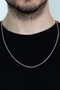 Thin Sports Model Men's Steel Necklace Chain 2 mm 56 cm Eck12 - 4