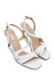 Women's Genuine Leather White Heeled Shoes - 2