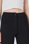 Black High Waist Rib Stitching Detailed Leggings Trousers 6875A - 4