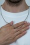 Round Snap Slim Sports Men's Steel Necklace Chain Eck15 - 3