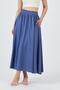 Blue Elastic Waist Pocket Flared Skirt 4722A - 4