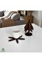 4-Piece Wooden Trivet with Stand Acacia Color Coaster