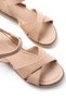 692-564 Beige Orthopedic Sole Cross Buckle Women's Sandals - 5