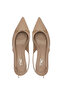 Women's Vegan Beige Heeled Shoes - 7