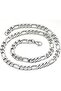 Figaro Men's Steel Necklace and Bracelet Chain Set eck19t - 6