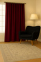 Luna Series Velvet Textured Pleatless Background Curtain - Claret Red - 3