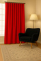 Luna Series Velvet Textured Pleatless Background Curtain - Red - 3