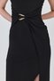 Black Side Gathered Buckle Detailed Dress 251605 - 6