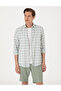 Green Regular Fit Plaid Long Sleeve Shirt 50307159-VR016 - 3