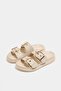 Cream Women's Double Buckle Stylish Daily Slippers - 3
