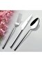 طقم ملعقة وشوكة وسكين من الفولاذ المقاوم للصدأ مع حقيبة جلدية 90 قطعة (12 شخصًا)