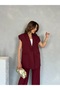 Off-Shoulder Oversize Padded Sleeveless Lined Women's Vest - 5