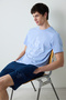 Blue Anchor Multicolored Pajama Set with Shorts - 2