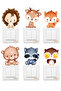 Cute Baby Safari Animals Kids Room Wall Sticker - Socket Sticker