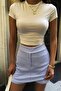 Striped Mini Shorts Skirt Dark Blue
