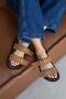 Gita Women's Buckle Detail Daily Comfort Suede Slippers Brown - 2