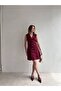 Hankel Mini Dress 4569 - Burgundy - 2