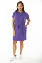 Women's Large Size Purple Tunnel Waist Lace-Up Low Sleeve Tunic Dress 65N36919 - 3