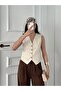 Women's Buttoned Vest Front Button Stylish Slim Fit Sleeveless Vest - 5