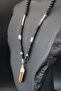 Tiger Eye Hematite Coconut Natural Stone Necklace – Noble Men's Modern Handmade - 4