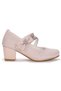 Aisha Sand Silvery Daily Girl's 4 cm Heeled Evening Dress Shoes - 4