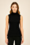 Women's Sleeveless Turtleneck Combed Cotton Blouse - Slim Fit Basic Body - 5