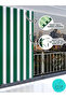 Green and White Striped Balcony Curtain with Cornice - Luxury Custom Made Tarpaulin - 2