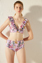Filipa Deep Floral Print Ruffle Bikini Top - 4