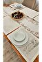 French Lace American Set with Linen Texture -6 People, 7 Pieces