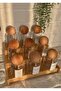 Set of 9 Wooden Ball Lid Glass Spice Rack with Bamboo Stand - 2