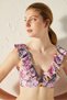 Filipa Deep Floral Print Ruffle Bikini Top