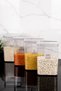 4-Piece 3000 ml Vacuum Cover Food Set Pulses Storage Box 25 Types Transparent Pulses Label - 4