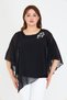 Comfortable Fit Chiffon Layered Blouse - Stone Embellished, Plus Size