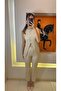 طقم سترة كريمية وبنطلون سفلي - 5