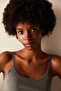 Cotton Trim Anthracite Cami Undershirt - 2