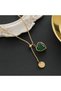 Still - Stylish Adjustable Stainless Steel Heart Necklace with Emerald Green Zircon Heart Stone Love Stamp - 4