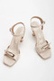 Women's stylish front buckle thin heeled shoes - 4