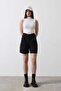 Black High Waist Loose Cut Pocket Shorts - 6