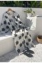 Women's Black-Ecru Patterned Kimono Kaş - 2 Layers Organic Muslin Crinkle - 2