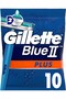 مجموعة شفرات الحلاقة الرجالية Blue2 Plus للاستعمال مرة واحدة مكونة من 10 قطع - هدية رغوة لتبييض الأسنان