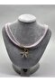 Dd45 Pink White Beads Gold Starfish and Heart Charm Handmade Bohemian Necklace - 3