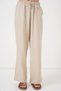 Wide Leg Linen Beige Women's Trousers 6735 - 4