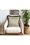 Beige Black Tasseled Decorative Throw Pillow Cover 45X45 - 2