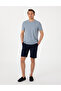 Navy Blue Slim Fit Elastic Waist Lace up Woven Shorts 50308148-Vr033