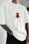 Men's White Tea Is the Main Character Printed Trend Loose Fit Tshirt - 2