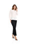 Embroidered Top with Tie-Up Neck and Long Sleeves - 4