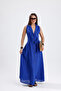 Leona 100% Linen Front Button Belted Long Dress - 4