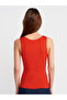 60972 Corded Buttoned Slim Knitwear Vest-Red - 2